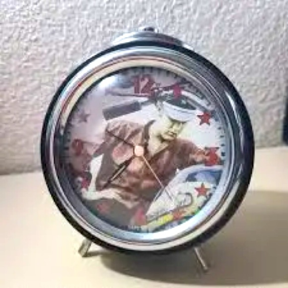 Elvis Presley Vintage Alarm Clock Metal Retro VGC - Collector Item